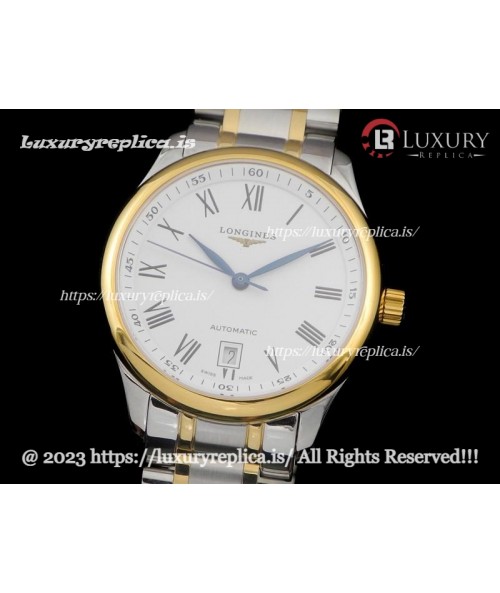 LONGINES MASTER YELLOW GOLD 2 TONE SILVER DIAL BRACELET