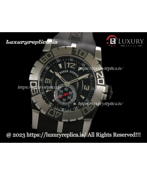 ROGER DUBUIS EASY DIVER SWISS AUTOMATIC BLACK DIAL - NUMERAL MARKERS - RUBBER STRAP