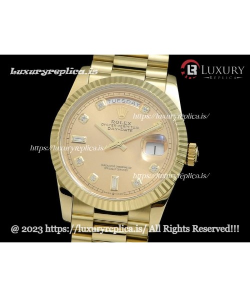 ROLEX DAY-DATE 36MM 128238 CHAMPAGNE DIAMOND DIAL
