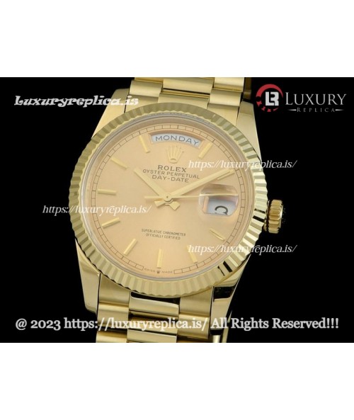 ROLEX DAY-DATE 36MM 128238 CHAMPAGNE DIAL