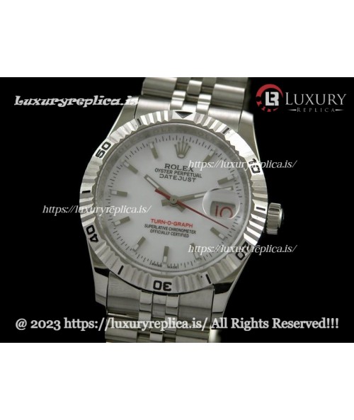 ROLEX TURN-O-GRAPH SWISS AUTOMATIC JUBILEE BRACELET - WHITE DIAL - STICK MARKERS