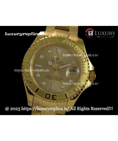 ROLEX YACHT-MASTER YELLOW GOLD 3135 MOVEMENT - GOLD DIAL