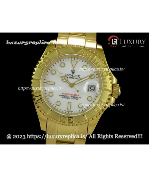 ROLEX YACHT-MASTER YELLOW GOLD 3135 MOVEMENT - WHITE DIAL