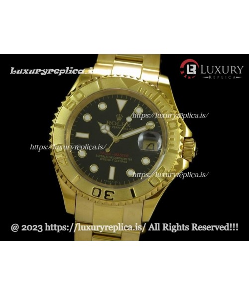 ROLEX YACHT-MASTER YELLOW GOLD 3135 MOVEMENT - BLACK DIAL