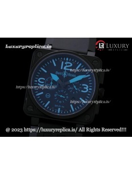 BELL & ROSS BR 01-94 CHRONOGRAPH PVD BLUE 46MM SWISS AUTOMATIC