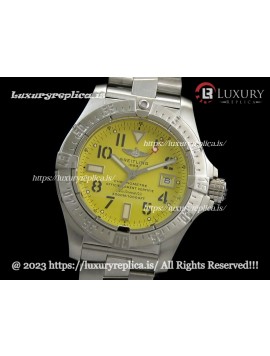 BREITLING AVENGER SEAWOLF SWISS AUTOMATIC YELLOW DIAL - STAINLESS STEEL BRACELET