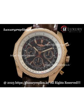 BREITLING BENTLEY 30S SWISS CHRONOGRAPH ROSE GOLD - BROWN DIAL - BROWN LEATHER STRAP