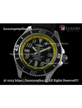 BREITLING SUPEROCEAN II ABYSS SWISS AUTOMATIC YELLOW INNER BEZEL - RUBBER STRAP
