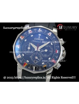 CORUM ADMIRAL'S CUP SWISS CHRONOGRAPH RUBBER STRAP - BLUE DIAL