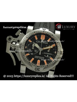 GRAHAM OVERSIZE DIVER CHRONOFIGHTER SWISS CHRONOGRAPH BLACK DIAL - RUBBER STRAP