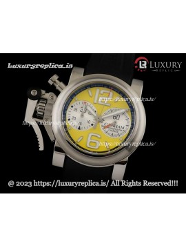 GRAHAM OVERSIZE CHRONOFIGHTER OVERLORD SWISS CHRONOGRAPH YELLOW DIAL - RUBBER STRAP