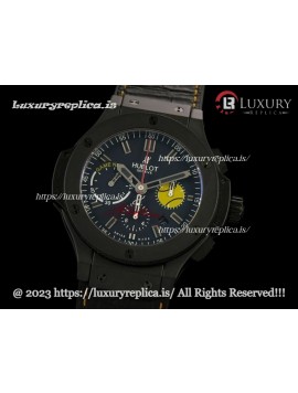 HUBLOT NASTIE BANG SPECIAL EDITION SWISS AUTOMATIC FULL CERAMIC - BLACK LEATHER STRAP