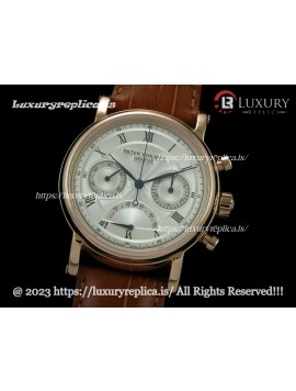 PATEK PHILIPPE CLASSIC SWISS POWER RESERVE ROSE GOLD WHITE DIAL - BROWN LEATHER STRAP