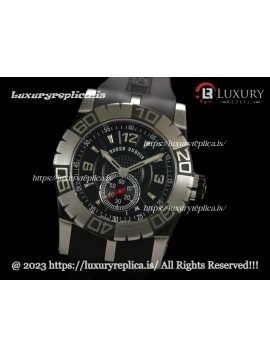 ROGER DUBUIS EASY DIVER SWISS AUTOMATIC BLACK DIAL - NUMERAL MARKERS - RUBBER STRAP