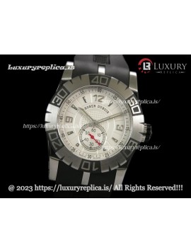ROGER DUBUIS EASY DIVER SWISS AUTOMATIC WHITE DIAL - NUMERAL MARKERS - RUBBER STRAP