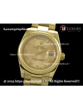 ROLEX DAY-DATE 36MM 118208 CHAMPAGNE DIAL
