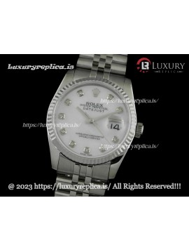 ROLEX DATEJUST 116234 FLUTED BEZEL MOTHER OF PEARL DIAMONDS DIAL