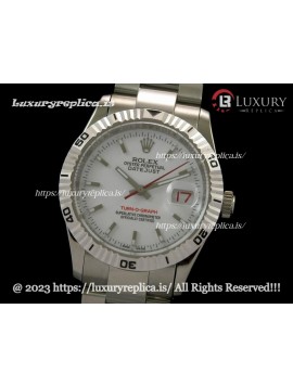 ROLEX TURN-O-GRAPH SWISS AUTOMATIC OYSTER BRACELET - WHITE DIAL - STICK MARKERS