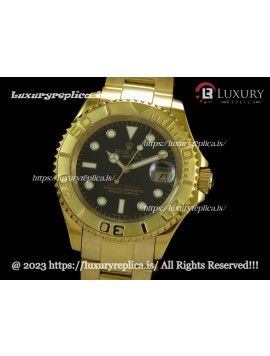 ROLEX YACHT-MASTER YELLOW GOLD 3135 MOVEMENT - BLACK DIAL