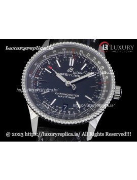 BREITLING NAVITIMER 1 38MM SWISS AUTOMATIC BLACK DIAL LEATHER STRAP