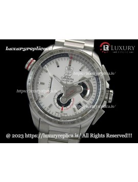TAG HEUER GRAND CARRERA CALIBRE 36 CHRONOGRAPH SWISS AUTOMATIC WHITE DIAL - STAINLESS STEEL BRACELET