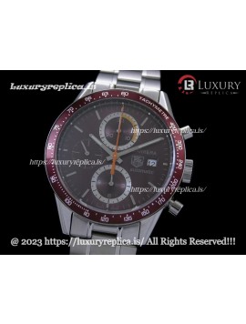 TAG HEUER CARRERA CALIBRE 16 CHRONOGRAPH 41MM SWISS AUTOMATIC BROWN DIAL - STAINLESS STEEL BRACELET
