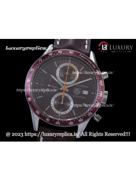 TAG HEUER CARRERA CALIBRE 16 CHRONOGRAPH 41MM SWISS AUTOMATIC BROWN DIAL - BROWN LEATHER STRAP