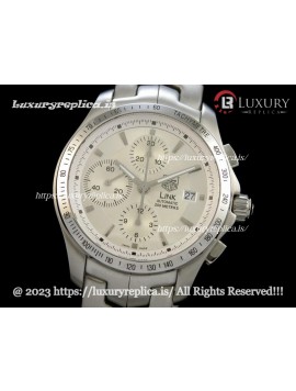 TAG HEUER CALIBRE 16 LINK DAY DATE CHRONOGRAPH SWISS AUTOMATIC - WHITE DIAL