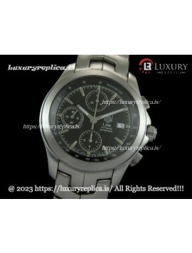 TAG HEUER CALIBRE 16 LINK DAY DATE CHRONOGRAPH SWISS AUTOMATIC - SMOOTH BEZEL - BLACK DIAL