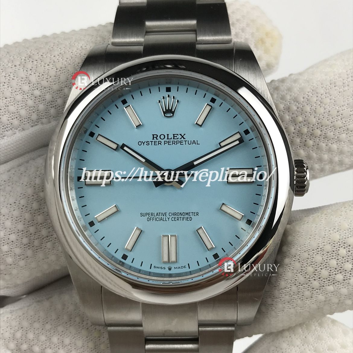 ROLEX OYSTER PERPETUAL 41MM 124300 TURQUOISE BLUE DIAL