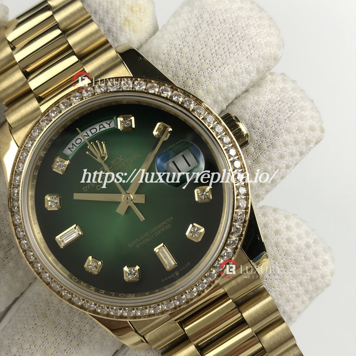 ROLEX DAY-DATE 36MM 128348RBR GREEN OMBR?? DIAL